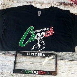 Gildan Black 'Don't Be a Chooch' Graphic Tee Men’s Sz XL & licensed Plate cover